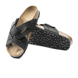 Birkenstock Lugano (Unisex) - Camberra Black Oiled Leather Sandals - Slide - The Heel Shoe Fitters