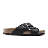 Birkenstock Lugano (Unisex) - Camberra Black Oiled Leather Sandals - Slide - The Heel Shoe Fitters