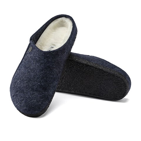 Birkenstock Zermatt Shearling Narrow (Women) - Dark Blue/Natural Dress-Casual - Slippers - The Heel Shoe Fitters
