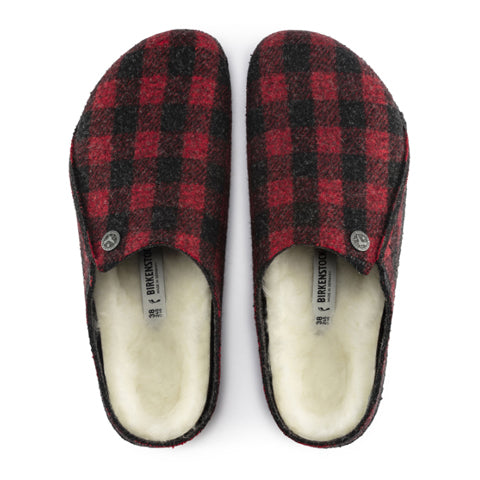 Birkenstock Zermatt Shearling Slipper (Men) - Red Plaid/Natural Dress-Casual - Slippers - The Heel Shoe Fitters