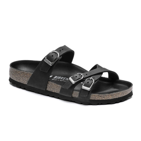Birkenstock Franca Hex Slide Sandal (Women) - Black Oiled Leather Sandals - Slide - The Heel Shoe Fitters