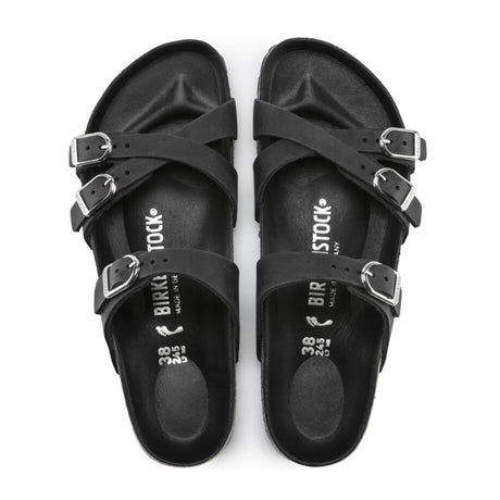 Birkenstock Franca Hex Slide Sandal (Women) - Black Oiled Leather Sandals - Slide - The Heel Shoe Fitters