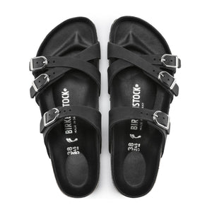 Birkenstock Franca Hex Narrow Slide Sandal (Women) - Black Oiled Leather Sandals - Slide - The Heel Shoe Fitters