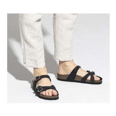 Birkenstock Franca Hex Narrow Slide Sandal (Women) - Black Oiled Leather Sandals - Slide - The Heel Shoe Fitters