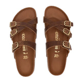 Birkenstock Franca Hex Narrow Slide Sandal (Women) - Cognac Oiled Leather Sandals - Slide - The Heel Shoe Fitters