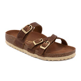 Birkenstock Franca Hex Narrow Slide Sandal (Women) - Cognac Oiled Leather Sandals - Slide - The Heel Shoe Fitters