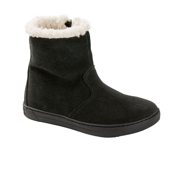 Birkenstock Lille Boot (Children) - Black Suede/Natural Shearling Boots - Winter - Mid Boot - The Heel Shoe Fitters