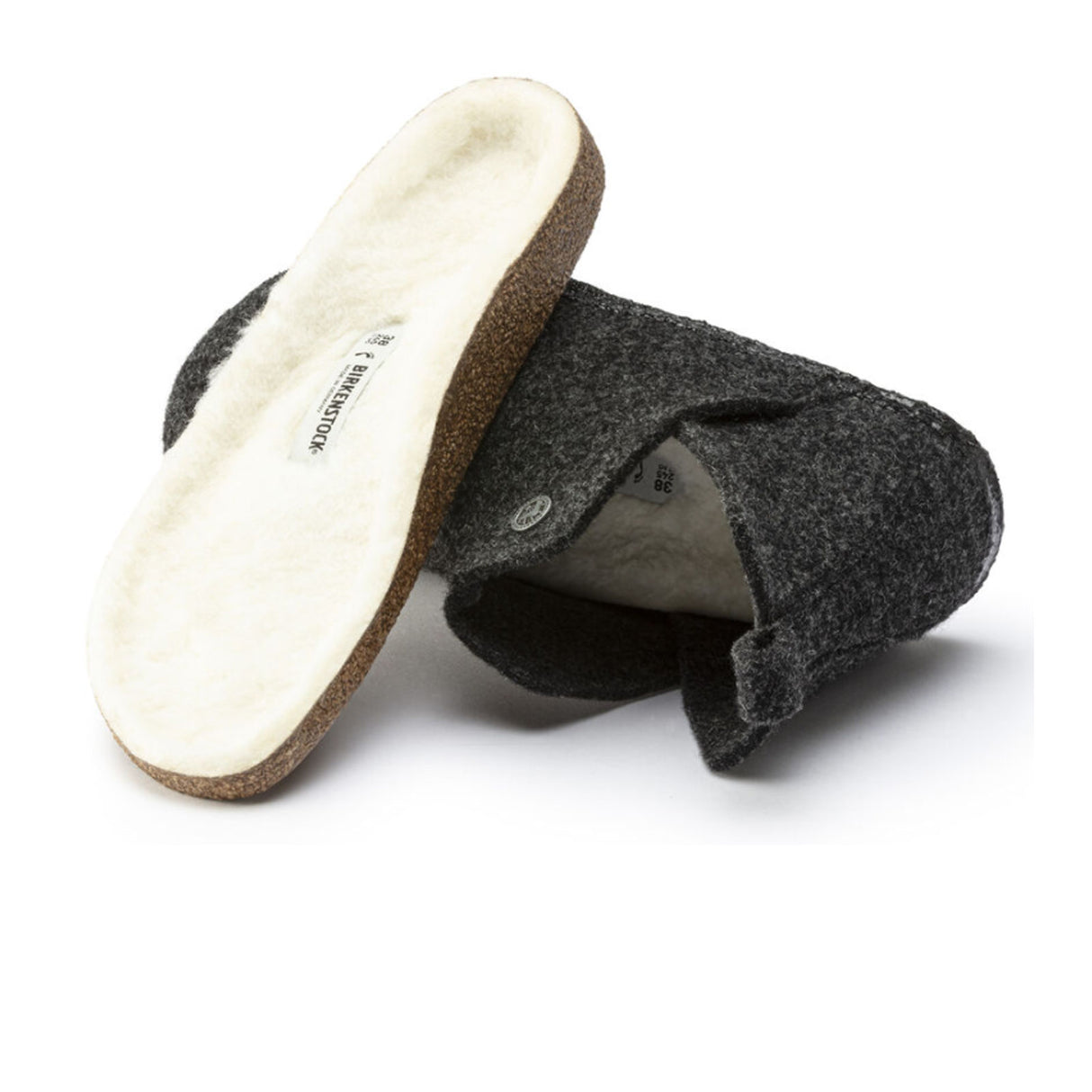 Birkenstock Andermatt Shearling Slipper (Men) - Anthracite/Natural Dress-Casual - Slippers - The Heel Shoe Fitters