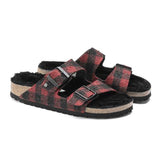 Birkenstock Arizona Wool Narrow Slide Sandal (Women) - Plaid Red/Black Sandals - Slide - The Heel Shoe Fitters