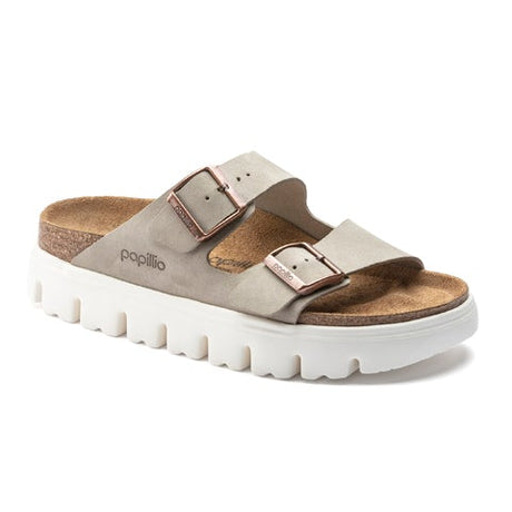 Birkenstock Arizona Chunky Narrow Platform Sandal (Women) - Taupe Suede Sandals - Slide - The Heel Shoe Fitters
