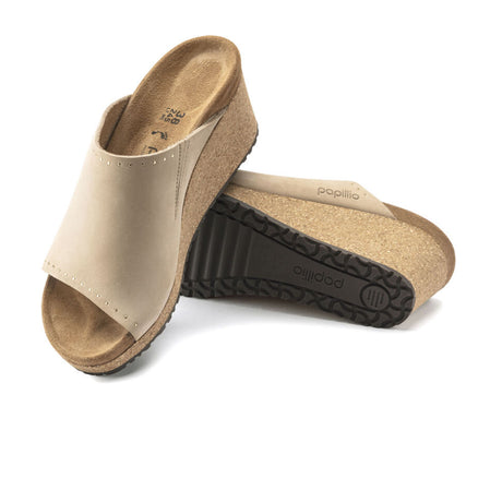 Birkenstock Namica Rivets Wedge Sandal (Women) - Sandcastle Nubuck Sandals - Heel/Wedge - The Heel Shoe Fitters