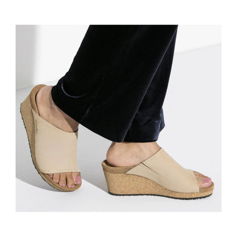 Birkenstock Namica Rivets Wedge Sandal (Women) - Sandcastle Nubuck Sandals - Heel/Wedge - The Heel Shoe Fitters