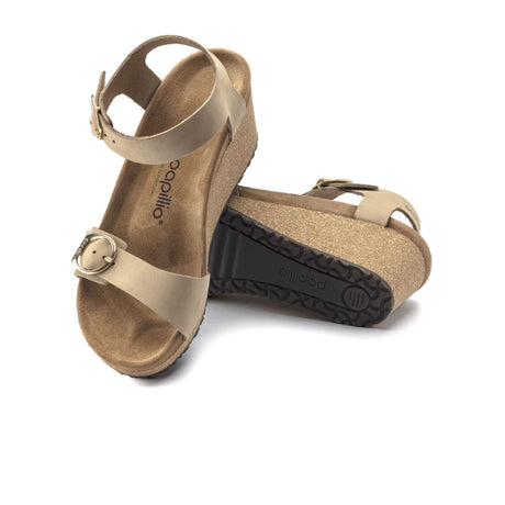 Birkenstock Soley Ring-Buckle Wedge Sandal (Women) - Sandcastle Leather Sandals - Heel/Wedge - The Heel Shoe Fitters