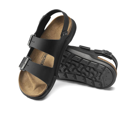 Birkenstock Milano Rugged Backstrap Sandal (Men) - Black Oiled Leather Sandals - Backstrap - The Heel Shoe Fitters