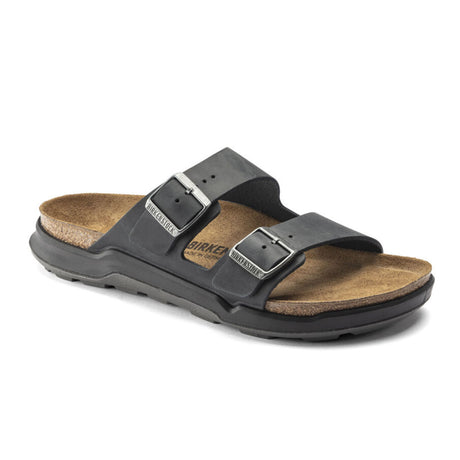 Birkenstock Arizona Crosstown Sandal (Men) - Black Oiled Leather Sandals - Slide - The Heel Shoe Fitters