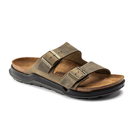 Birkenstock Arizona Crosstown Sandal (Men) - Faded Khaki Oiled Leather Sandals - Slide - The Heel Shoe Fitters