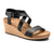 Birkenstock Sibyl Ring-Buckle Narrow Wedge Sandal (Women) - Black Sandals - Wedge - The Heel Shoe Fitters