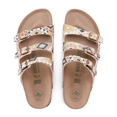 Birkenstock Florida Fresh Vegan Narrow Slide Sandal (Women) - Ethno Mocha Sandals - Slide - The Heel Shoe Fitters