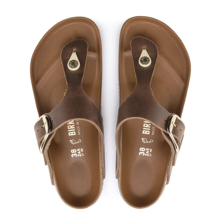 Birkenstock Gizeh Big Buckle Sandal (Women) - Cognac Leather Sandals - Thong - The Heel Shoe Fitters