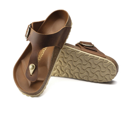 Birkenstock Gizeh Big Buckle Sandal (Women) - Cognac Leather Sandals - Thong - The Heel Shoe Fitters