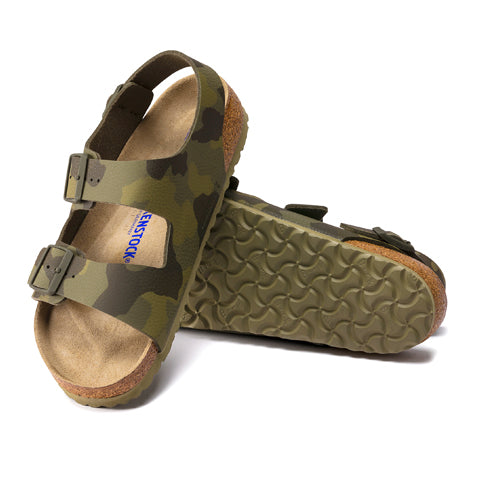 Birkenstock Milano Soft Footbed (Men) - Desert Soil Camo Green Sandals - Backstrap - The Heel Shoe Fitters