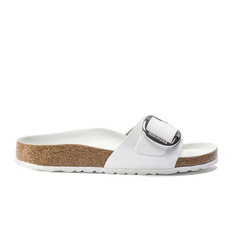 Birkenstock Madrid Big Buckle Slide Sandal (Women) - White Leather Sandals - Slide - The Heel Shoe Fitters