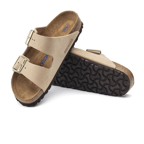 Birkenstock Arizona Soft Footbed Slide Sandal (Women) - Sandcastle Nubuck Sandals - Slide - The Heel Shoe Fitters