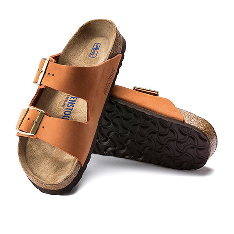 Birkenstock Arizona Soft Footbed Slide Sandal (Women) - Pecan Nubuck Sandals - Slide - The Heel Shoe Fitters