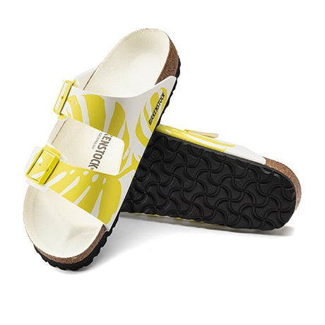 Birkenstock Arizona Sandal (Women) - Monstera Lime Sour Birko-Flor Sandals - Slide - The Heel Shoe Fitters