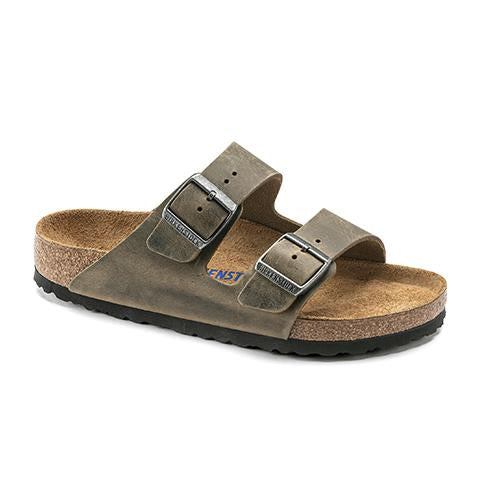 Birkenstock Arizona Soft Footbed Slide Sandal (Unisex) - Faded Khaki O –  The Heel Shoe Fitters