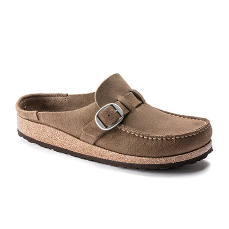 Birkenstock Buckley Clog (Women) - Gray Taupe Suede Dress-Casual - Clogs & Mules - The Heel Shoe Fitters