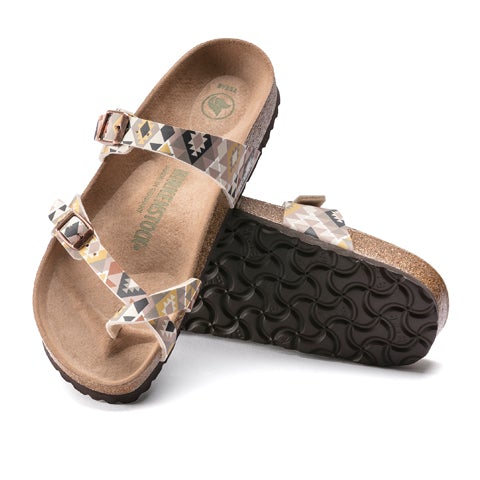 Birkenstock Mayari Vegan Sandal (Women) - Ethno Mocha Birko-Flor Sandals - Thong - The Heel Shoe Fitters