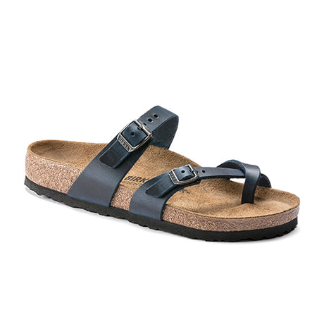 Birkenstock Mayari Thong Sandal (Women) - Blue Oiled Leather Sandals - Slide - The Heel Shoe Fitters