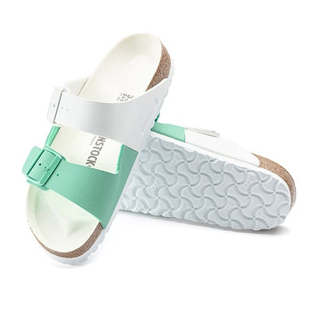 Birkenstock Arizona Split Sandal (Women) - White/Bold Jade Birko-Flor Sandals - Slide - The Heel Shoe Fitters