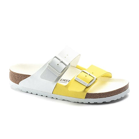 Birkenstock Arizona Split Sandal (Women) - White/Lime Sour Birko-Flor Sandals - Slide - The Heel Shoe Fitters