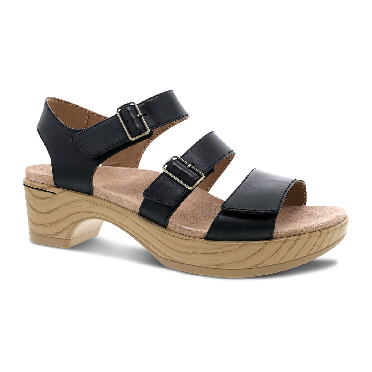 Dansko Malena Sandal (Women) - Black Smooth Calf Sandals - Heeled - The Heel Shoe Fitters