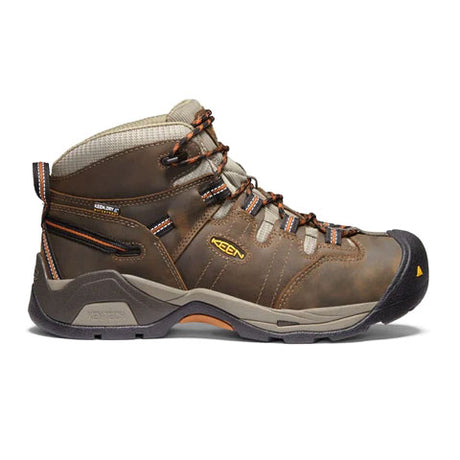 Keen Utility Detroit XT Mid Waterproof Soft Toe Work Boot (Men) - Black Olive/Leather Brown Boots - Work - Low - Soft Toe - The Heel Shoe Fitters