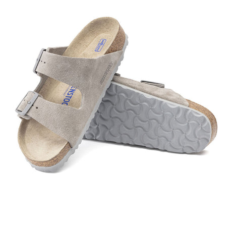 Birkenstock Arizona Soft Footbed Slide Sandal (Women) - Stone Coin Suede Sandals - Slide - The Heel Shoe Fitters