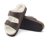 Birkenstock Arizona Shearling Narrow Slide Sandal (Women) - Habana/Natural Sandals - Slide - The Heel Shoe Fitters