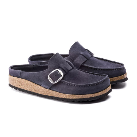 Birkenstock Buckley Clog (Women) - Navy Suede Dress-Casual - Clogs & Mules - The Heel Shoe Fitters