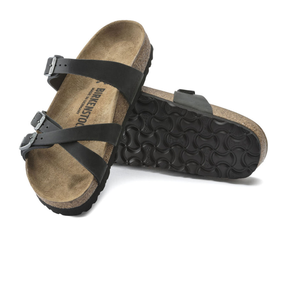 Birkenstock Franca Slide Sandal (Women) - Black Oiled Leather Sandals - Slide - The Heel Shoe Fitters