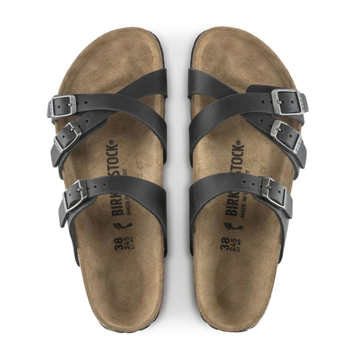 Birkenstock Franca Narrow Slide Sandal (Women) - Black Oiled Leather Sandals - Slide - The Heel Shoe Fitters