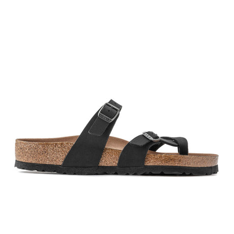 Birkenstock Mayari Vegan Sandal (Women) - Black Birkibuc Sandals - Thong - The Heel Shoe Fitters