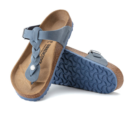 Birkenstock Gizeh Braid Sandal (Women) - Dusty Blue Oiled Leather Sandals - Thong - The Heel Shoe Fitters