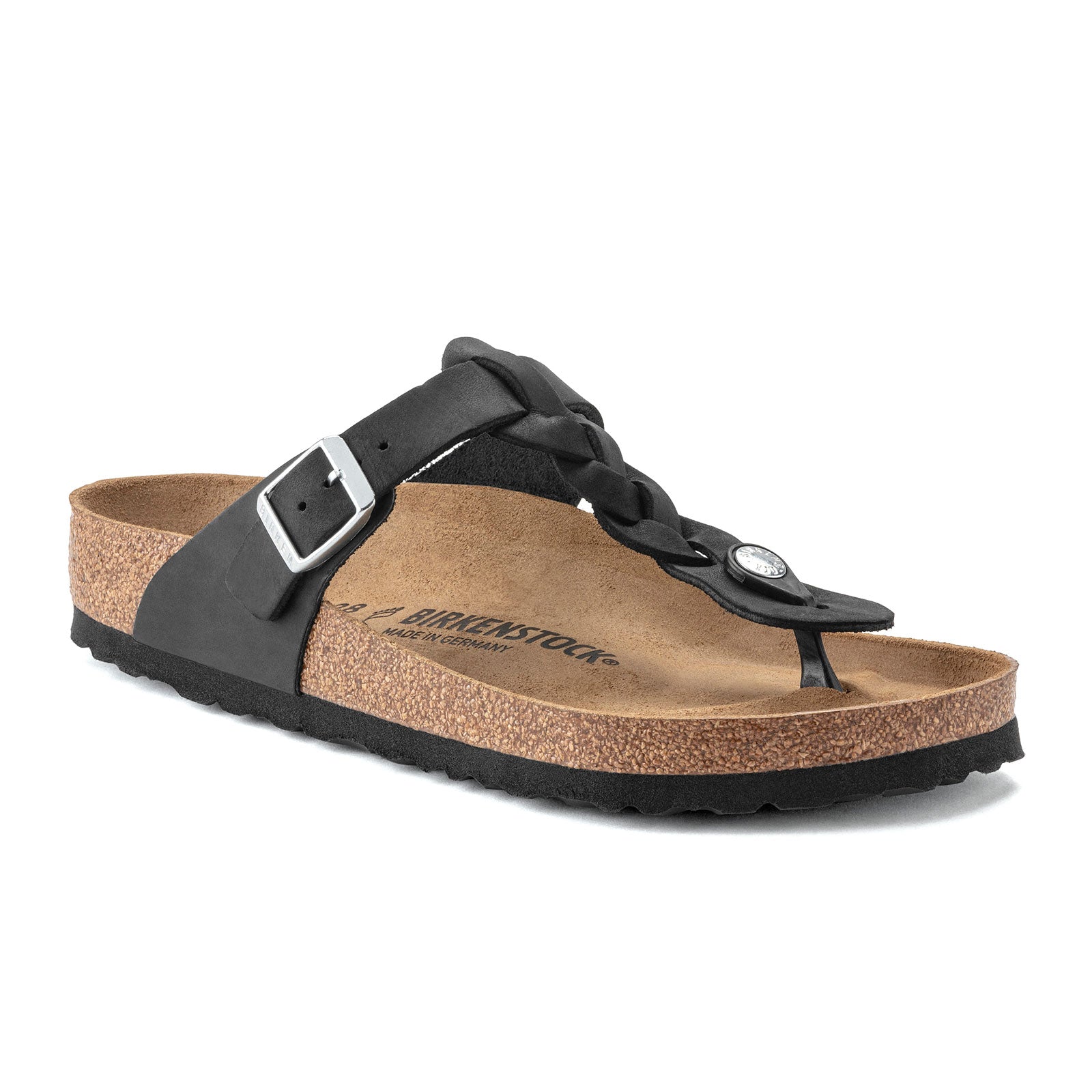 Birkenstock Gizeh Braided Thong Sandal Women Black The Heel