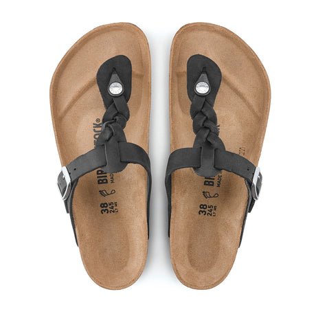 Birkenstock Gizeh Braided Thong Sandal (Women) - Black Sandals - Thong - The Heel Shoe Fitters