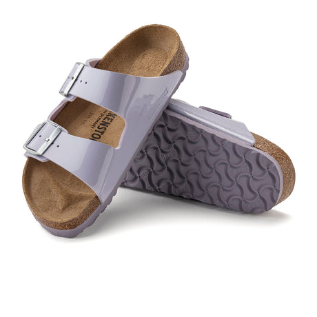 Birkenstock Arizona Slide Sandal (Women) - Purple Fog Patent Birko-Flor Sandals - Slide - The Heel Shoe Fitters