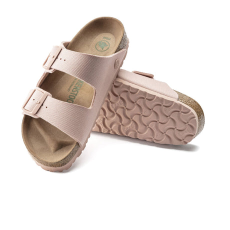 Birkenstock Arizona Vegan Slide Sandal (Women) - Soft Pink Canvas Sandals - Slide - The Heel Shoe Fitters