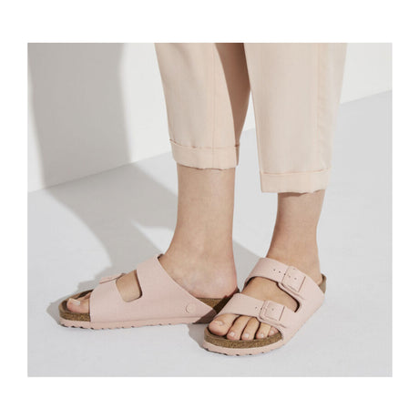 Birkenstock Arizona Vegan Slide Sandal (Women) - Soft Pink Canvas Sandals - Slide - The Heel Shoe Fitters