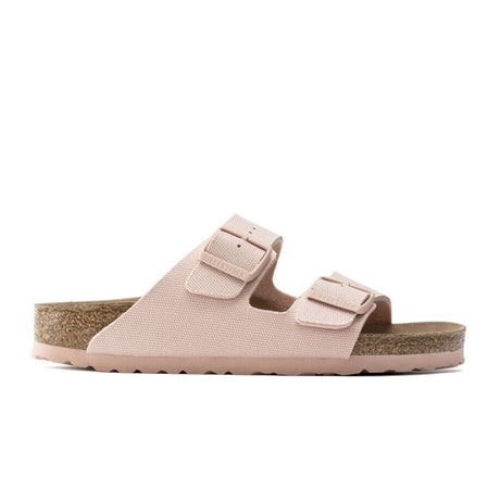 Birkenstock Arizona Vegan Slide Sandal (Women) - Soft Pink Canvas Sandals - Slide - The Heel Shoe Fitters